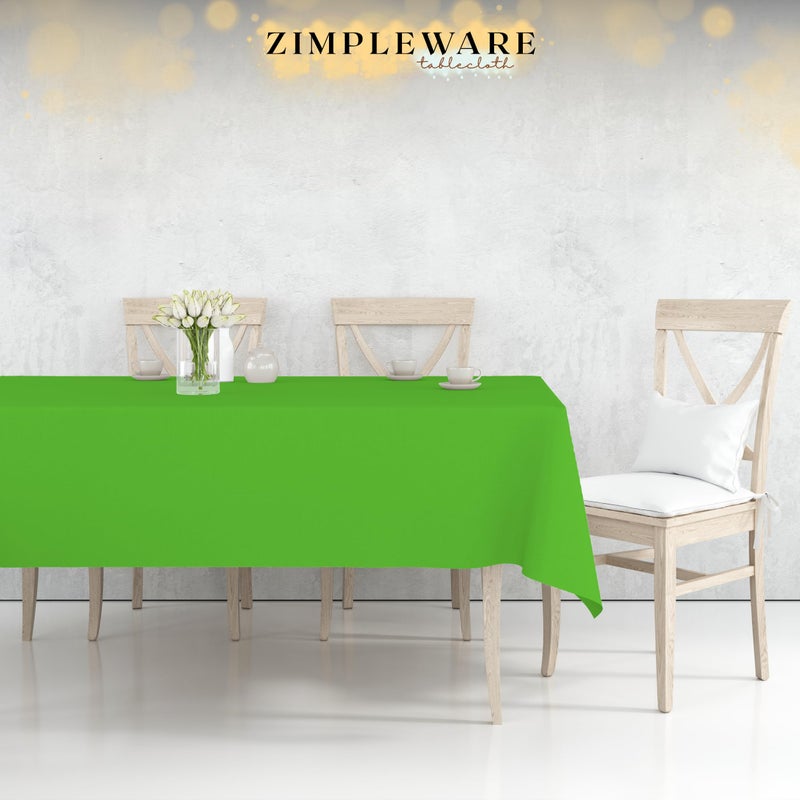 ZIMPLEWARE Premium Lime Green Plastic Table Cloth Disposable (6 Pk) Plastic Tablecloths for Rectangle Tables (54in x 108in) Party Table Cloths Disposable for 6ft to 8ft Rectangle Tables - Image 4